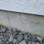 Cracked foundation wall on a detached home
