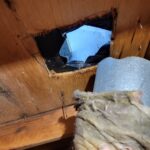 Kitchen exhaust duct disconnected from the roof vent discovered during attic inspection
